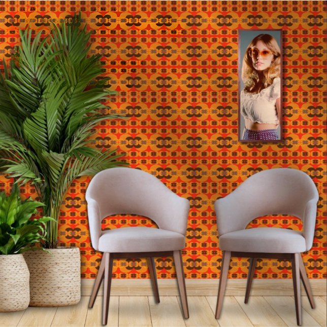 Retro Groovy 60's 70's Bubbles Patroon Behang (Creator heeft geüpload)