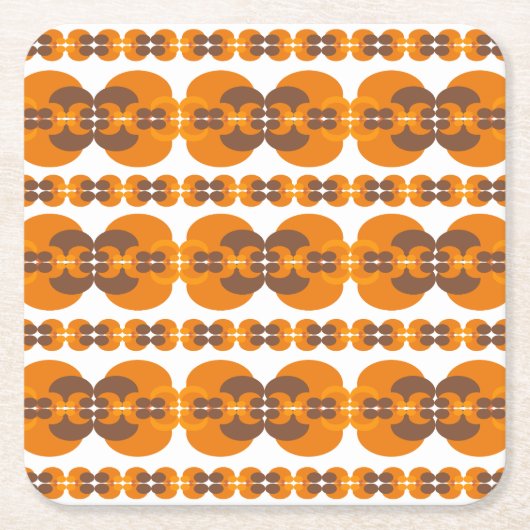 Retro Groovy 60's 70's Bubbles Patroon Kartonnen Onderzetters (Voorkant)