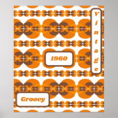 Retro Groovy 60's 70's Bubbles Patroon Poster (Voorkant)