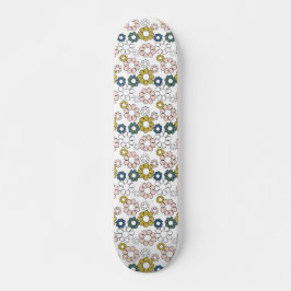 Retro Groovy 60s 70s Floral Skateboard