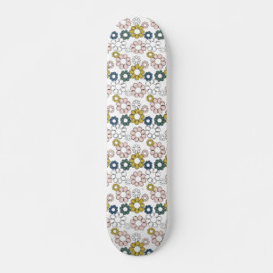 Retro Groovy 60s 70s Floral Skateboard