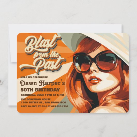 Retro Groovy 60s 70s Uitnodiging (Voorkant)