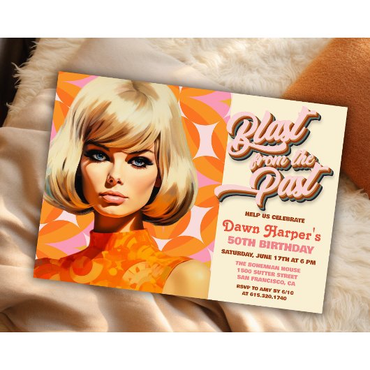 Retro Groovy 60s 70s Uitnodiging