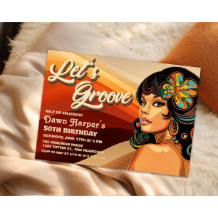 Retro Groovy 60s 70s Uitnodiging