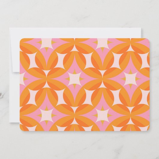 Retro Groovy 60s 70s Uitnodiging (Achterkant)