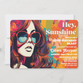 Retro Groovy 60s 70s Uitnodiging (Voorkant)