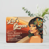 Retro Groovy 60s 70s Uitnodiging (Staand voorkant)