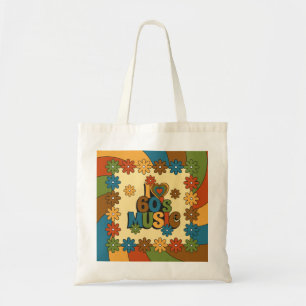 Retro Groovy 60's muziek voor muziekliefhebbers Tote Bag