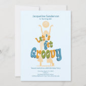 Retro Groovy 60th Birthday Invitation Kaart (Voorkant)