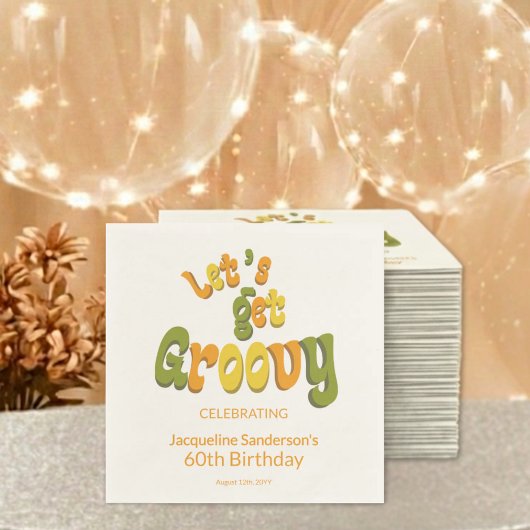 Retro Groovy 60th Birthday Party Servet