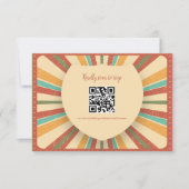 Retro Groovy 70-er jaren thema gedempte kleuren tr RSVP Kaartje (Voorkant)