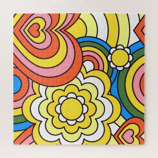 Retro Groovy 70 esthetisch Legpuzzel (Horizontaal)