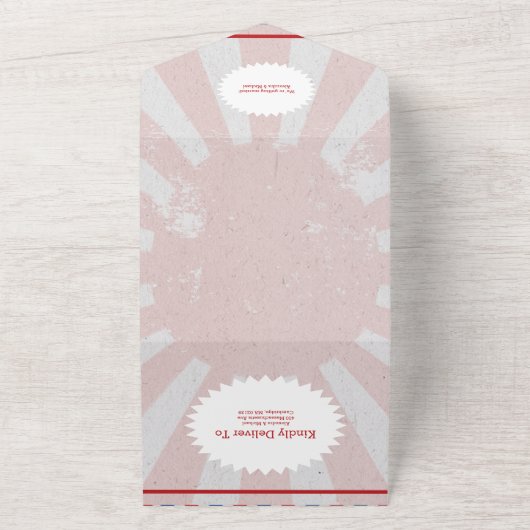 Retro Groovy 70'er jaren thema gedempte kleuren br All In One Uitnodiging (Buitenkant)