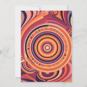 Retro Groovy 70s abstract patroon trouwen Save The Date (Achterkant)