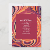 Retro Groovy 70s abstract patroonpatroon verloving Kaart (Voorkant)