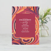 Retro Groovy 70s abstract patroonpatroon verloving Kaart (Staand voorkant)