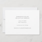 Retro Groovy 70s Black White Photo Wedding Save The Date (Achterkant)