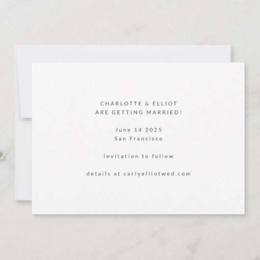 Retro Groovy 70s Black White Photo Wedding Save The Date (Achterkant)