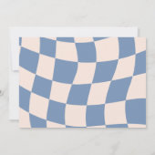 RETRO GROOVY 70S BLAUW GEDEMPTE TONEN BEDANKKAART (Achterkant)