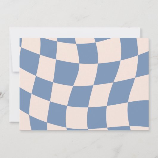 RETRO GROOVY 70S BLAUW GEDEMPTE TONEN BEDANKKAART (Achterkant)