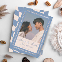 RETRO GROOVY 70S BLAUW GEDEMPTE TONEN