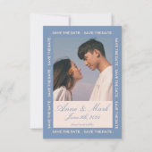 RETRO GROOVY 70S BLAUW GEDEMPTE TONEN KAART (Voorkant)