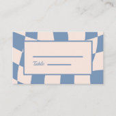 RETRO GROOVY 70S BLAUW GEDEMPTE TONEN PLAATSKAARTJE (Voorkant)