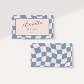 RETRO GROOVY 70S BLAUW GEDEMPTE TONEN PLAATSKAARTJE