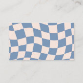 RETRO GROOVY 70S BLAUW GEDEMPTE TONEN PLAATSKAARTJE (Achterkant)