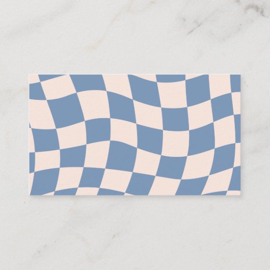 RETRO GROOVY 70S BLAUW GEDEMPTE TONEN PLAATSKAARTJE (Achterkant)