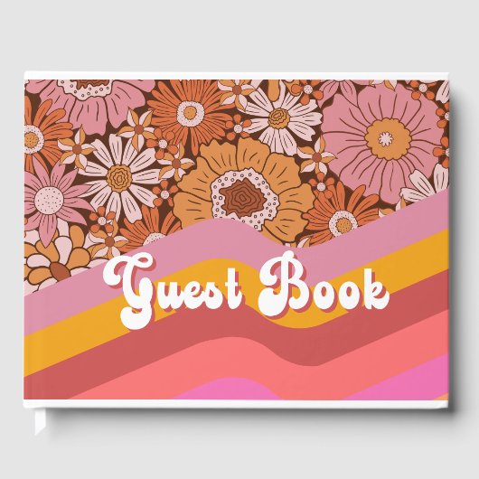 Retro Groovy 70's Bloemige MOD Gastenboek (Voorkant)