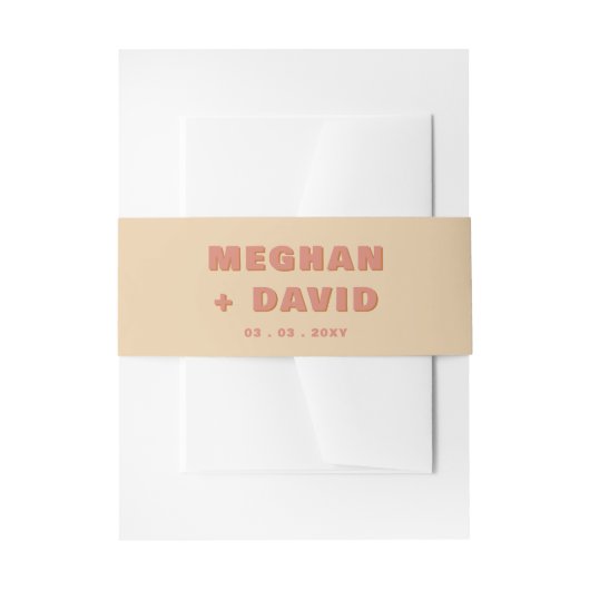 Retro Groovy 70s Boho Terracotta Bruiloft Uitnodigingen Wikkel (Voorkant Voorbeeld)