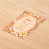 Retro Groovy 70's Bruids Thema Acryl Uitnodigingen (Laagn)