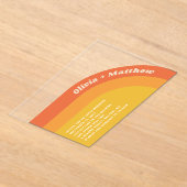 Retro Groovy 70s bruiloft | Boho Sunset Transparan Acryl Uitnodigingen (Laagn)