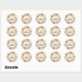 Retro Groovy 70's Bruiloft Thema Ronde Sticker (Vel)