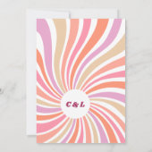 Retro Groovy 70s bruiloft uitnodiging (Achterkant)