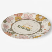 Retro Groovy 70's Bruiloftsthema Papieren Bordje (Gekanteld)