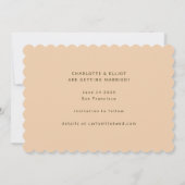 Retro Groovy 70s Bruin Groene Foto Wedding Save The Date (Achterkant)