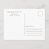 Retro Groovy 70s Cute Ivory Oranje Pink Wedding Aankondigingskaart (Achterkant)