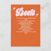 Retro Groovy 70s Cute Ivory Oranje Pink Wedding Informatiekaartje (Voorkant)