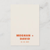 Retro Groovy 70s Cute Ivory Oranje Pink Wedding Informatiekaartje (Achterkant)