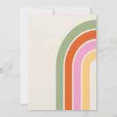 Retro Groovy 70s Cute Ivory Oranje Pink Wedding Kaart (Achterkant)