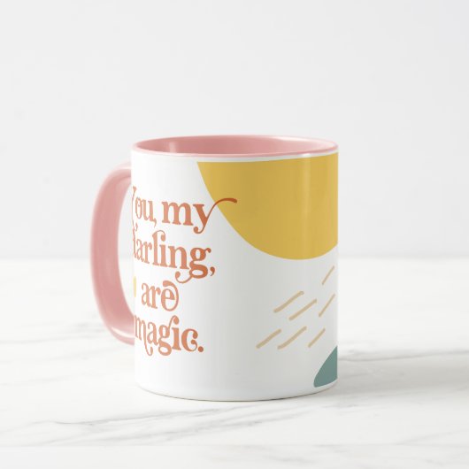 Retro Groovy 70's... dacht dat mijn duister magisc Mok (Voorkant links)