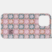 Retro Groovy 70s Daisy Monogram Case-Mate iPhone Case (Achterkant (horizontaal))