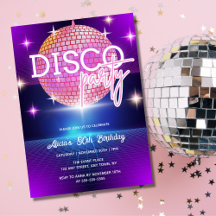Retro Groovy 70s Disco Ball Verjaardagsfeest