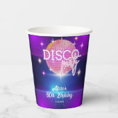 Retro Groovy 70s Disco Ball Verjaardagsfeest Papieren Bekers (Achterkant)