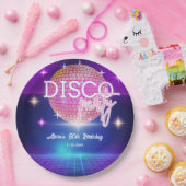 Retro Groovy 70s Disco Ball Verjaardagsfeest Papieren Bordje (Feest)