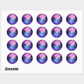 Retro Groovy 70s Disco Ball Verjaardagsfeest Ronde Sticker (Vel)