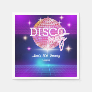 Retro Groovy 70s Disco Ball Verjaardagsfeest Servet
