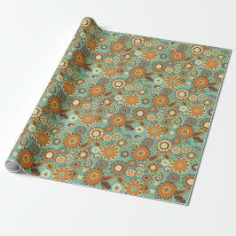 Retro Groovy 70s Flower Power Cadeaupapier